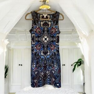 Stretchy Petite PP Dress from Macy's Navy, Med Blue & Red